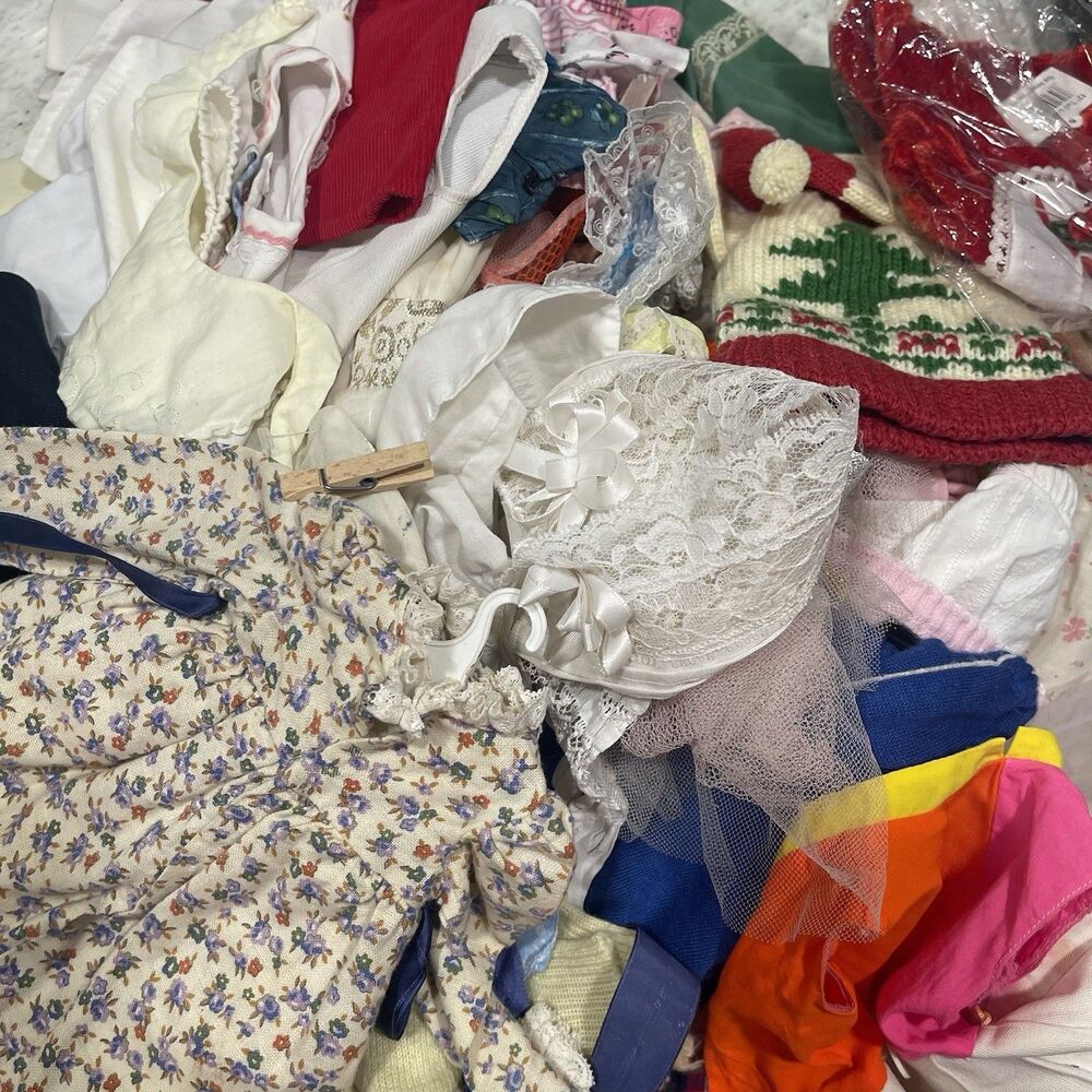 Vtg Lot Variety Sizes Small Medium Baby Doll Clothes Dresses Bloomers Over 50pc